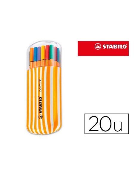 ROTULADOR STABILO PUNTA FIBRA POINT 88 ZEBRUI ESTUCHE 20 ROTULADORES