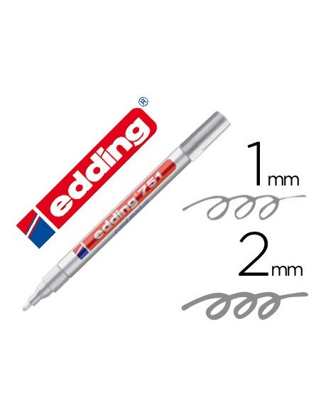 ROTULADOR EDDING PUNTA FIBRA 751 PLATA PUNTA REDONDA 1,5 MM