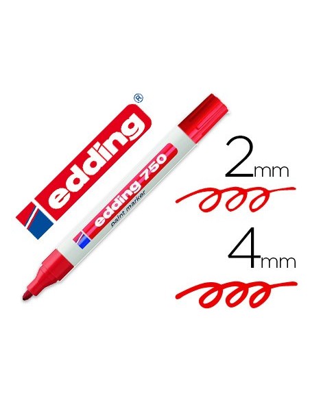 ROTULADOR EDDING PUNTA FIBRA 750 ROJO PUNTA REDONDA 3,5 MM
