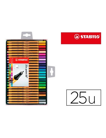 ROTULADOR STABILO PUNTA FIBRA POINT 88 ESTUCHE 25 COL.SURT.8825-1