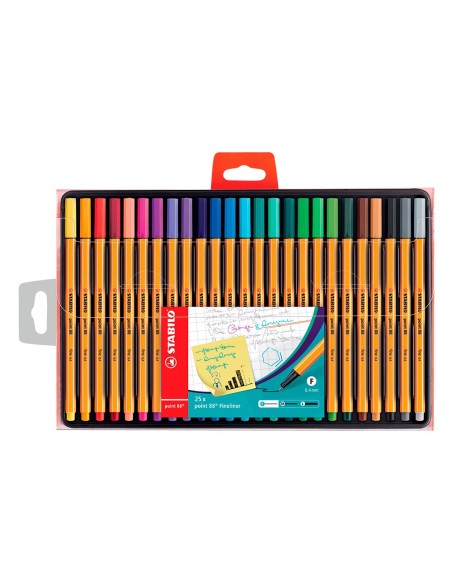 ROTULADOR STABILO PUNTA FIBRA POINT 88 ESTUCHE 25 COL.SURT.8825-1