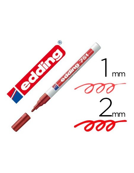 ROTULADOR EDDING PUNTA FIBRA 751 ROJO PUNTA REDONDA 1,5 MM