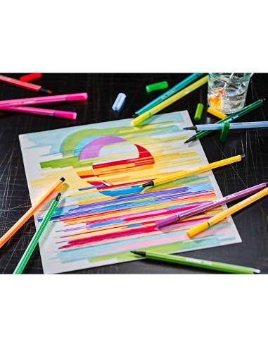 ROTULADOR STABILO ACUARELABLE PEN 68 ARTY LINE 1MM 24 UD.SURT.