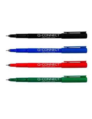 ROTULADOR Q-CONNECT PUNTA DE FIBRA FINE LINER NEGRO 0.4 MM