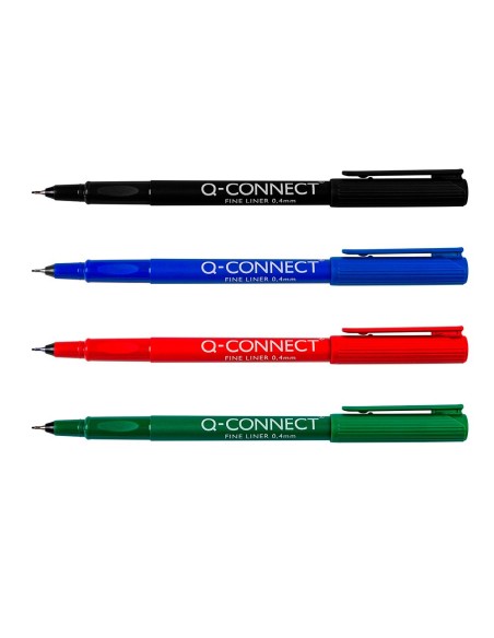 ROTULADOR Q-CONNECT PUNTA DE FIBRA FINE LINER NEGRO 0.4 MM