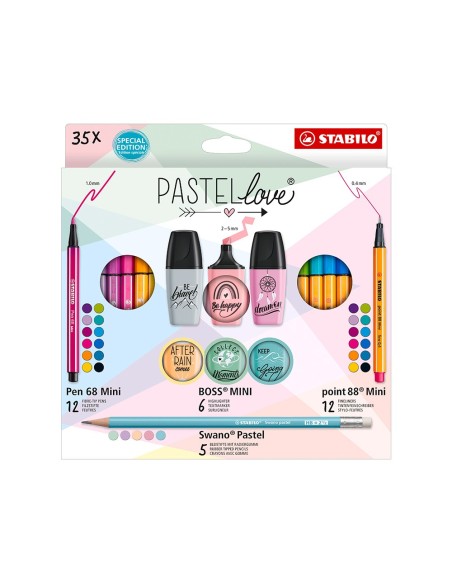 SET STABILO PASTEL LOVE MINIWORLD PEN 68/88/BOSS/SWANO 35 UD.SURT.