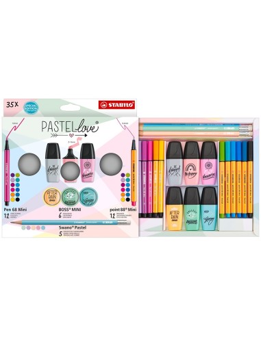 SET STABILO PASTEL LOVE MINIWORLD PEN 68/88/BOSS/SWANO 35 UD.SURT.