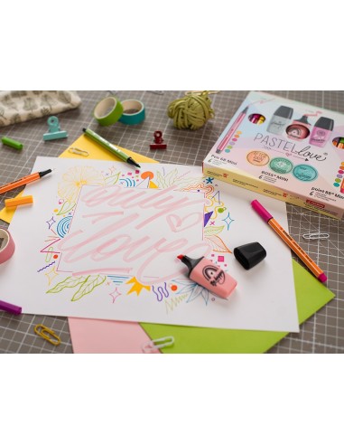 SET STABILO PASTEL LOVE MINIWORLD PEN 68/POINT 88/BOSS 18 UD.SURTIDAS