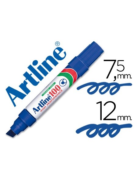 ROTULADOR ARTLINE MARCADOR PERM.100 AZUL PUNTA BISELADA