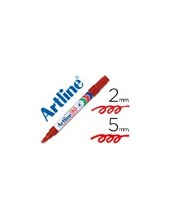 ROTULADOR ARTLINE MARCADOR PERM.EK-90 ROJO PUNTA BISELADA 5 MM PAPEL 2