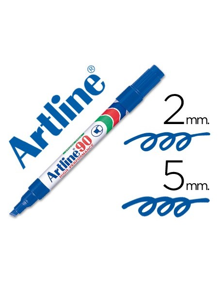 ROTULADOR ARTLINE MARCADOR PERM.EK-90 AZUL PUNTA BISELADA 5 MM PAPEL