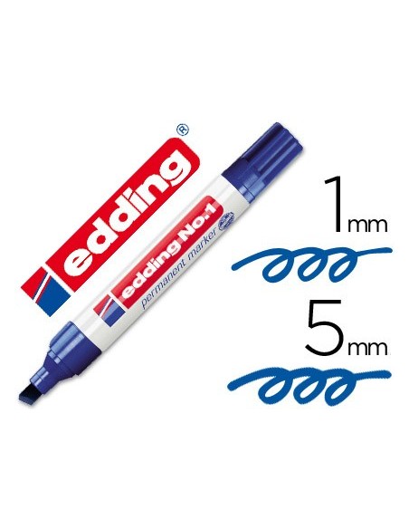 ROTULADOR EDDING MARCADOR PERM.1 AZUL PUNTA BISELADA 5 MM