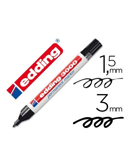 ROTULADOR EDDING MARCADOR PERM.3000 NEGRO PUNTA RED.3 MM