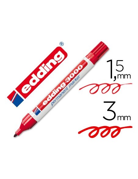 ROTULADOR EDDING MARCADOR PERM.3000 ROJO PUNTA RED.3 MM