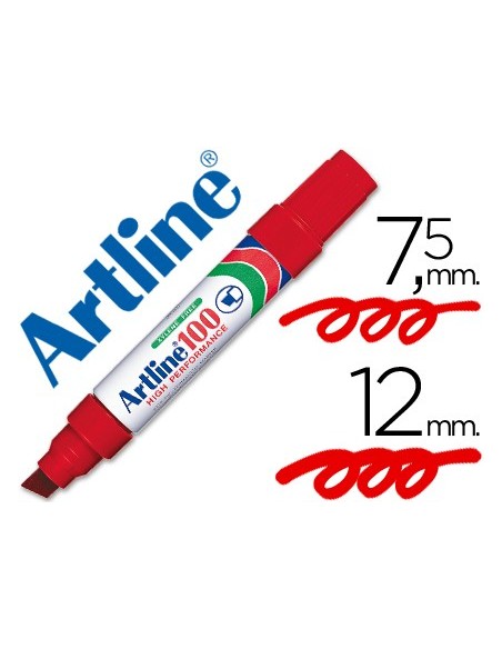 ROTULADOR ARTLINE MARCADOR PERM.100 ROJO PUNTA BISELADA