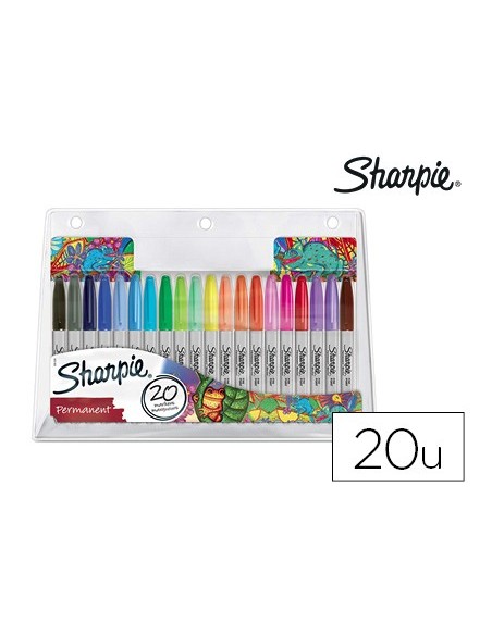 ROTULADORES SHARPIE PERM.PUNTA FINA BLISTER 20 UD.SURT.