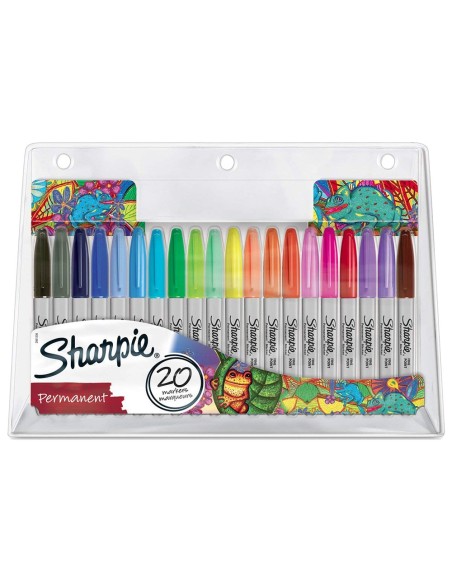 ROTULADORES SHARPIE PERM.PUNTA FINA BLISTER 20 UD.SURT.