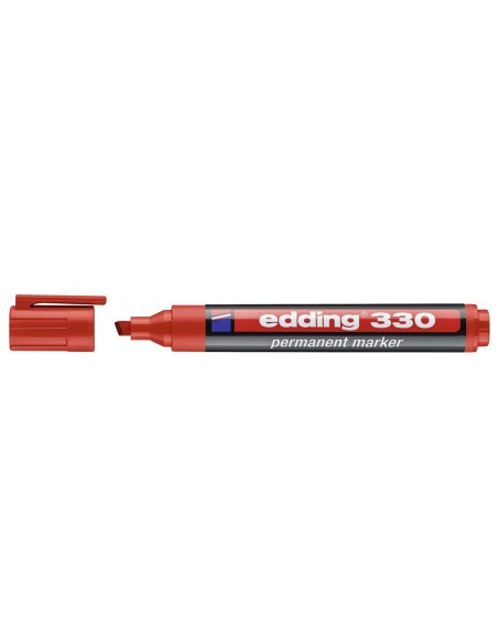 ROTULADOR EDDING MARCADOR PERM 330 ROJO PUNTA BISELADA 1-5MM RECARG