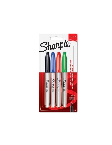 ROTULADOR SHARPIE PERMANENTE FINO 4 UD.ESTANDAR SURT.