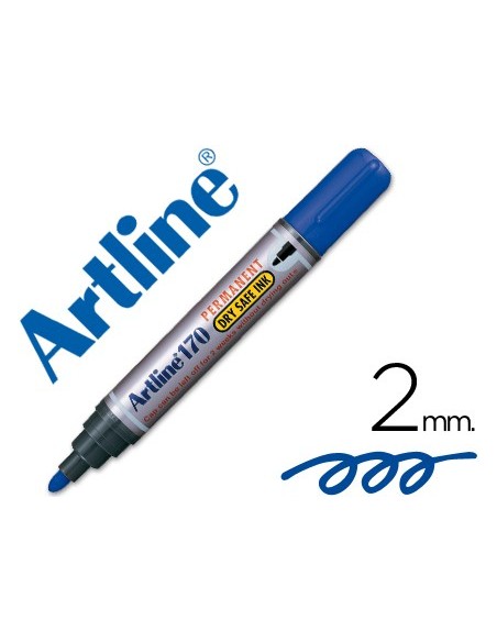 ROTULADOR ARTLINE MARCADOR PERM.170 AZUL PUNTA RED.2MM ANTISECADO