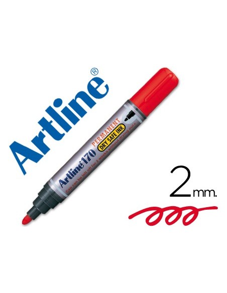 ROTULADOR ARTLINE MARCADOR PERM.170 ROJO PUNTA RED.2 MM ANTISECADO