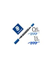 ROTULADOR STAEDTLER LUMOCOLOR PERM.DUO 348 AZUL PUNTA F 0,6 MM PUNTA 2