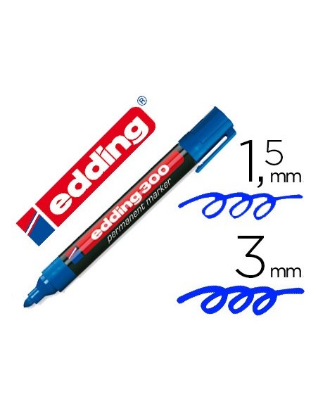 ROTULADOR EDDING MARCADOR PERM 300 AZUL PUNTA RED.1.5 MM