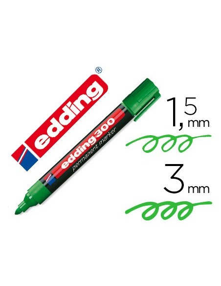 ROTULADOR EDDING MARCADOR PERM 300 VERDE PUNTA RED.1.5 MM