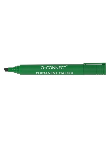 ROTULADOR Q-CONNECT MARCADOR PERMANENTE VERDE PUNTA BISELADA 5.0 MM