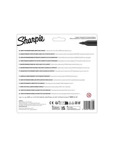 ROTULADOR SHARPIE PERMANENTE FINO GLAM POP 12 UD.SURT.
