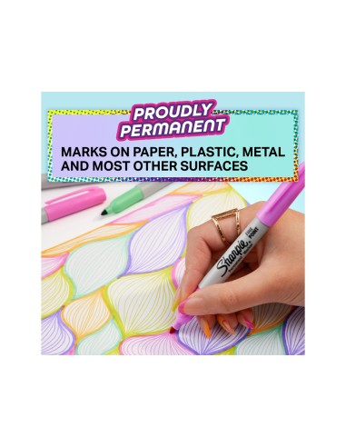 ROTULADOR SHARPIE PERMANENTE FINO GLAM POP 12 UD.SURT.