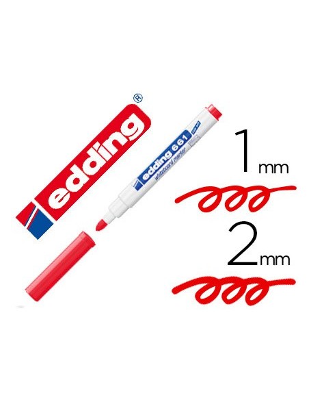 ROTULADOR EDDING  PIZARRA BLANCA 661 RJ. PUNTA RED 1-2MM RECARGABLE
