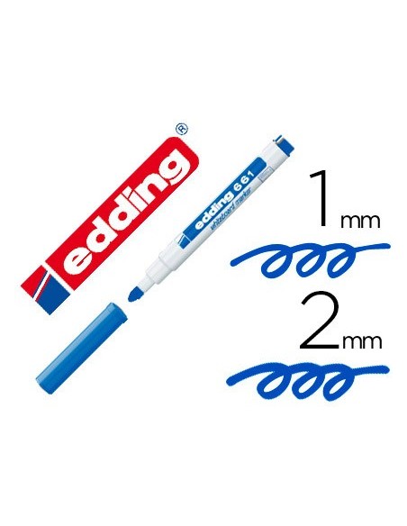 ROTULADOR EDDING  PIZARRA BLANCA 661 AZ. PUNTA RED 1-2MM RECARGABLE