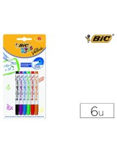ROTULADOR BIC KIDS VELLEDA PARA PIZARRA BLISTER DE 6 COLORES SURTIDOS