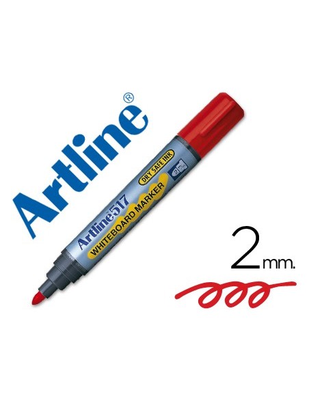 ROTULADOR ARTLINE PIZARRA EK-517 ROJO PUNTA RED.2 MM TINTA BAJO OLOR