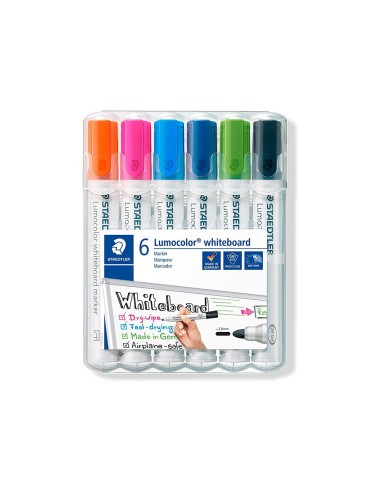 ROTULADOR STAEDTLER LUMOCOLOR 351 PIZARRA BL. RED.2MM RECA  6 UD.COL.