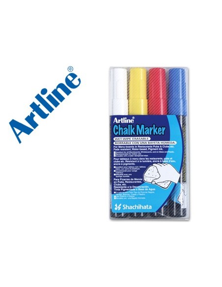 ROTULADOR ARTLINE PIZARRA VER NEGRA EPW-4-ST COL.SURT. BOLSA 4 ROTULA