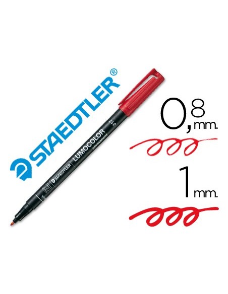 ROTULADOR LUMOCOL RETRO.FIBRAPERM. 317-2 ROJO PUNTA MEDIA 0.8-1