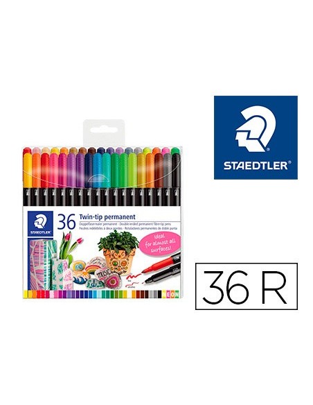 ROTULADOR STAEDTLER PERMANENTE DOBLE 3187  36 UD.SURT.