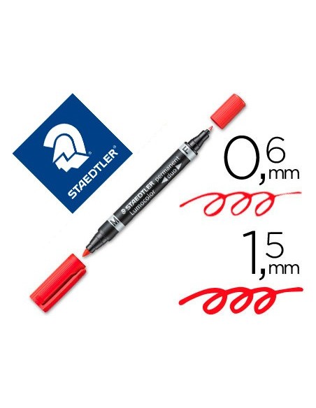 ROTULADOR STAEDTLER LUMOCOLOR PERM.DUO 348 ROJO PUNTA F 0,6 MM PUNTA