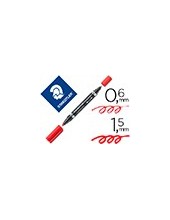 ROTULADOR STAEDTLER LUMOCOLOR PERM.DUO 348 ROJO PUNTA F 0,6 MM PUNTA 2