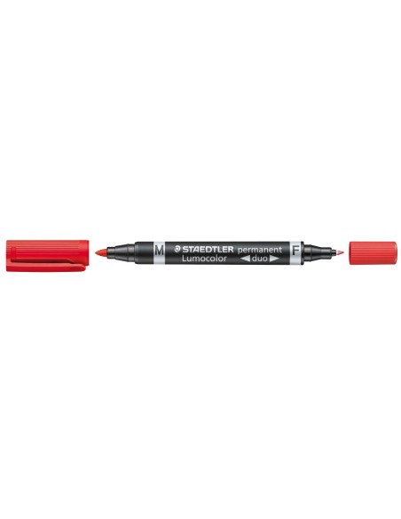 ROTULADOR STAEDTLER LUMOCOLOR PERM.DUO 348 ROJO PUNTA F 0,6 MM PUNTA