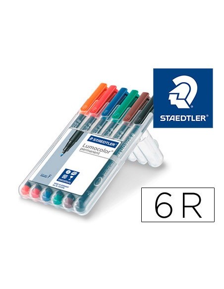 ROTULADOR STAEDTLER LUMOCOLOR RETRO.PUNTA FIBRA PERMANENTE 318 6U.WP6