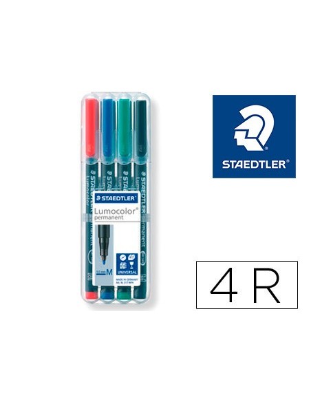 ROTULADOR STAEDTLER LUMOCOLOR RETRO.PUNTA FIBRA PERMANENTE 317 4U.WP4