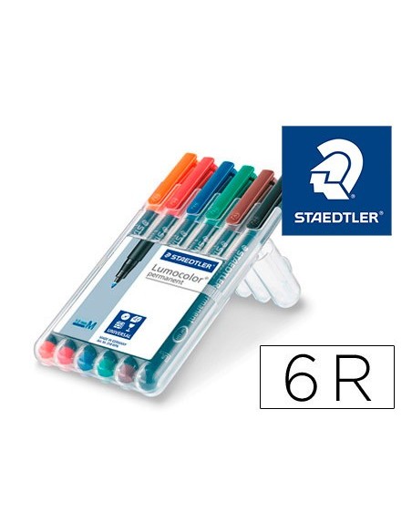 ROTULADOR STAEDTLER LUMOCOLOR RETRO.PUNTA FIBRA PERMANENTE 317 6U.WP6