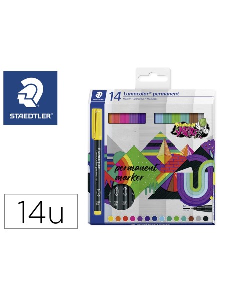 ROTULADOR STAEDTLER LUMOCOLOR RETROPROYE FIBRA PERMA 317  14 UD.SURT.