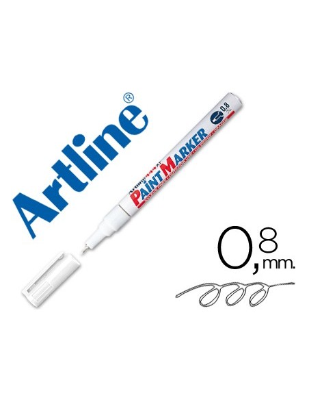 ROTULADOR ARTLINE MARCADOR PERM.EK-444 XF BLANCO PUNTA RED.0.8 MM MET