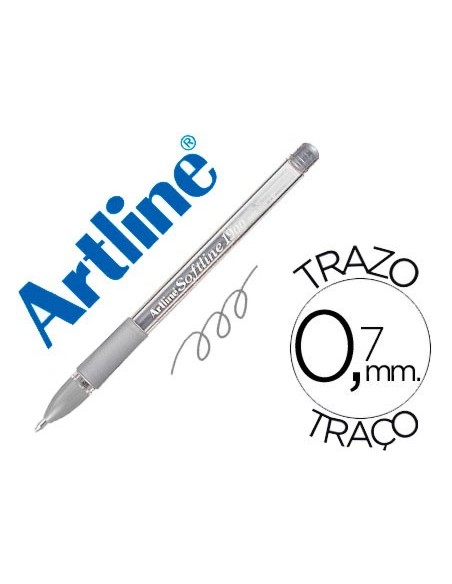 BOLIGRAFO ARTLINE 1900 SOFTLINE TINTA ACEITE METALICO PLATA