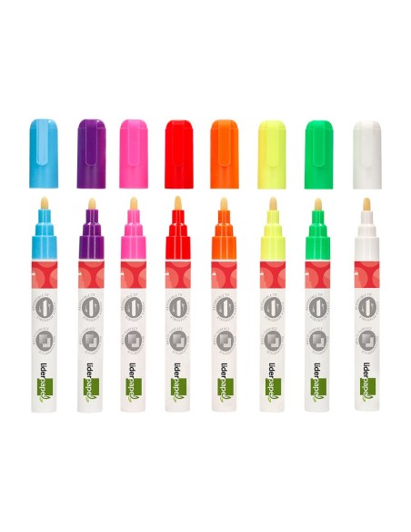 ROTULADOR  TIZA LIQUIDA RED.TRAZO 6MM CAJA 8 UD.SURT.