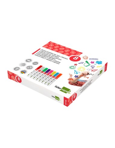 ROTULADOR  TIZA LIQUIDA RED.TRAZO 6MM CAJA 8 UD.SURT.